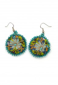Denim Flower Earrings